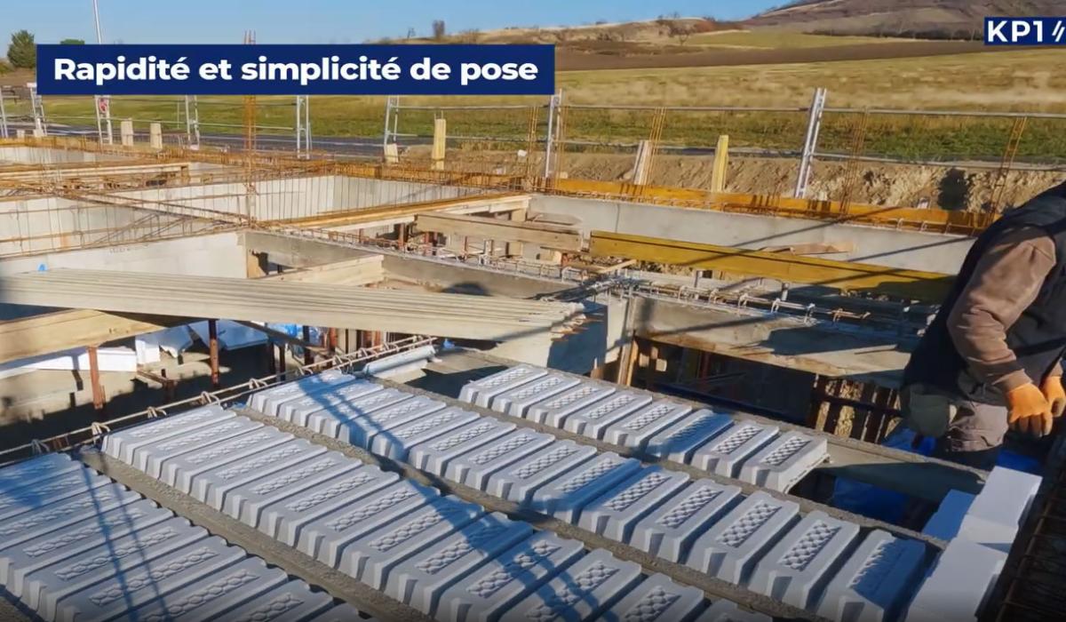 Plancher léger avec poteaux LX12 et entrevous EMX